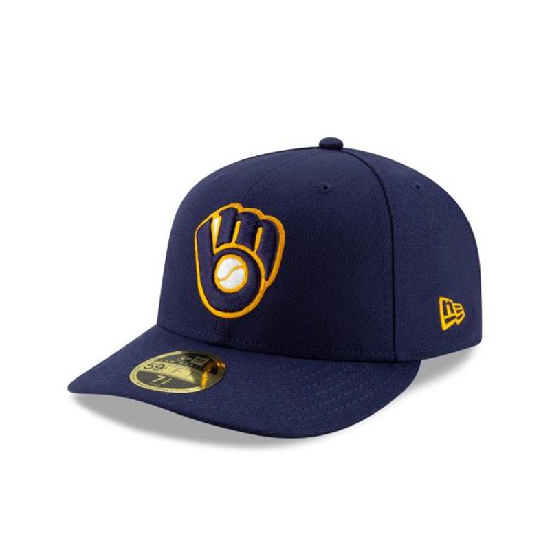 MLB Milwaukee Brewers Alt 2 Authentic Collection 59Fifty Fitted (JDE9595) - Blue New Era Caps